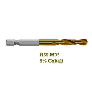 HEX SHANK DRILL BIT: 1/8" M35 AMBER